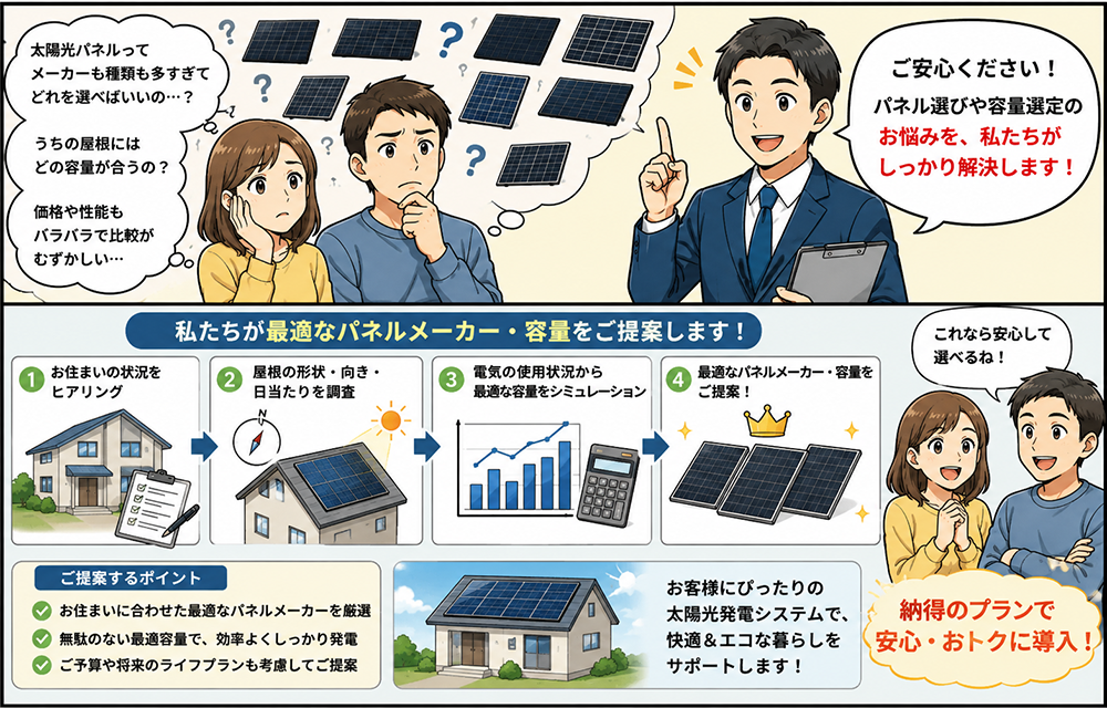 オーダーメイドでパネルをご提案している図